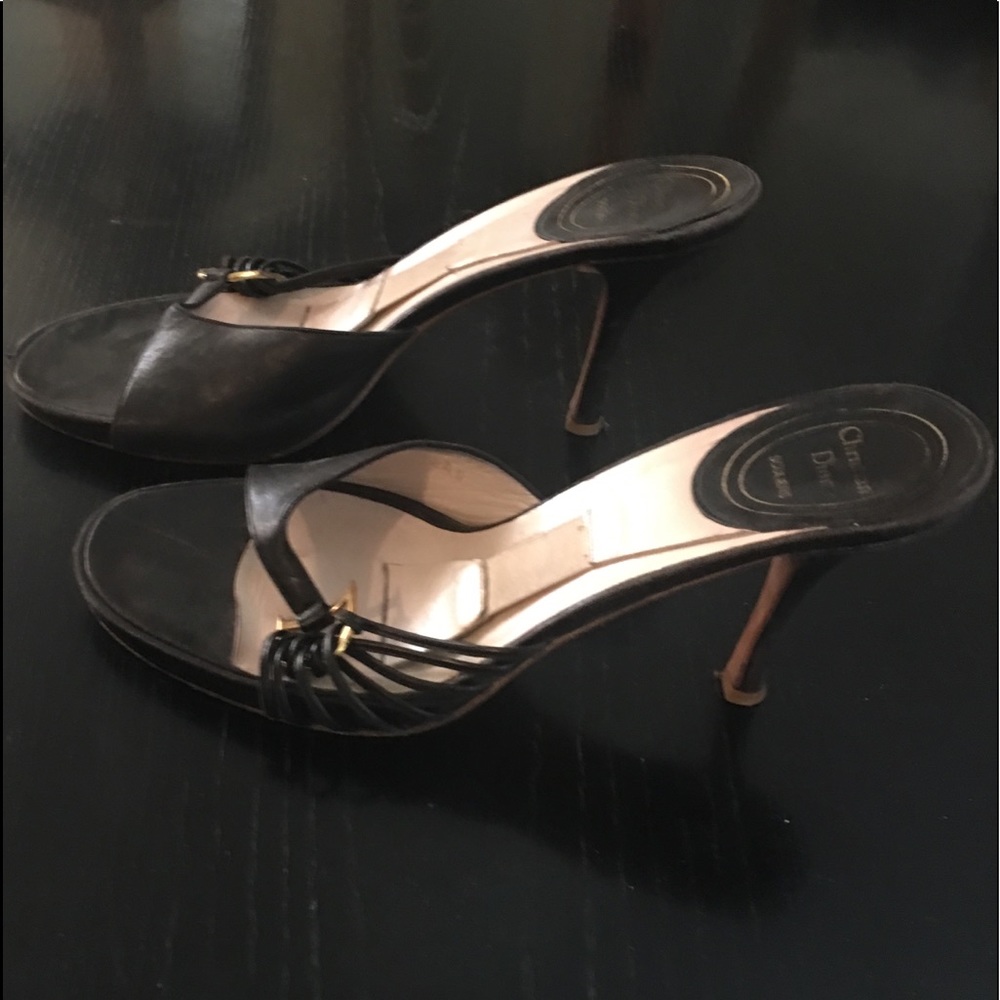 Christian Dior Black Size 10 heels black leather